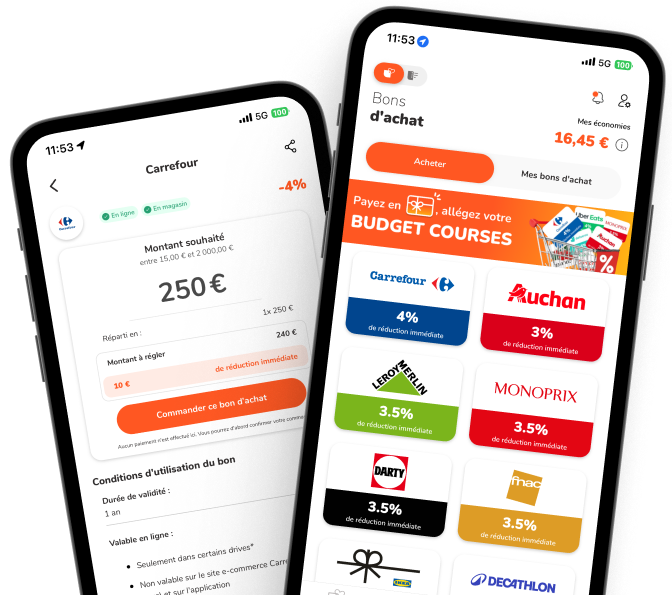 écrans bons d'achat fidme