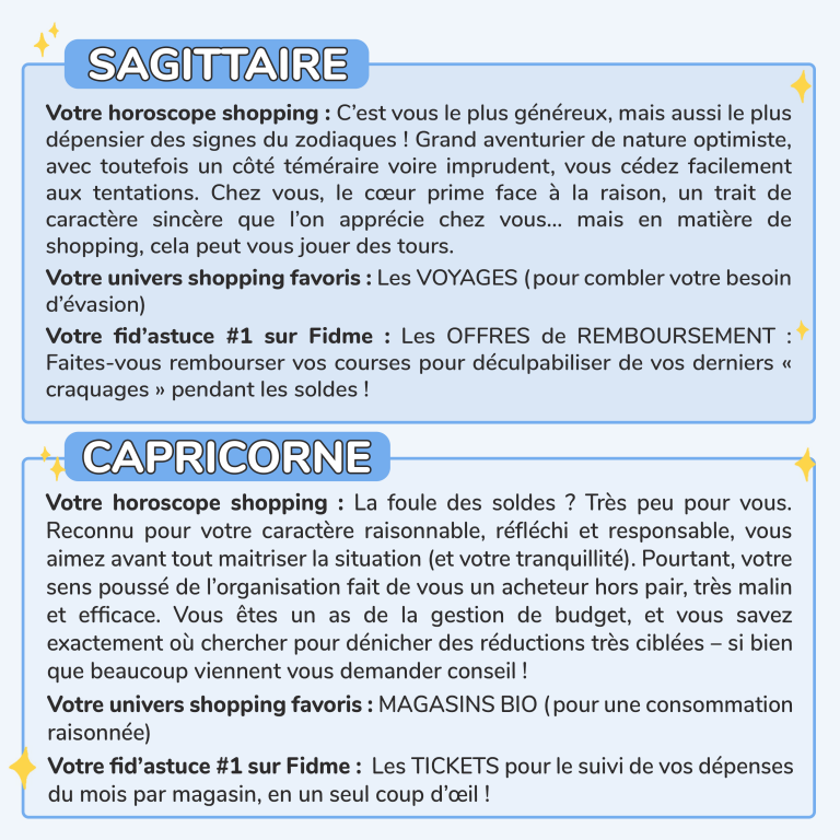 5HOROSCOPE SHOPPING FIDME_SAGITTAIRE_CAPRICORNE